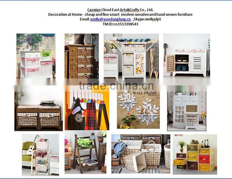 home life zakka folding solid wood 2-tier flower pot ,sundries display shelf