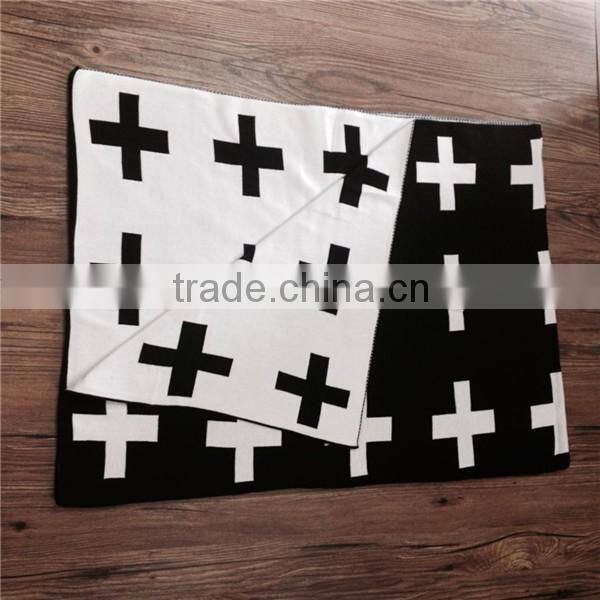 Baby Cross style knit blanket knitted cotton baby swaddle blanket