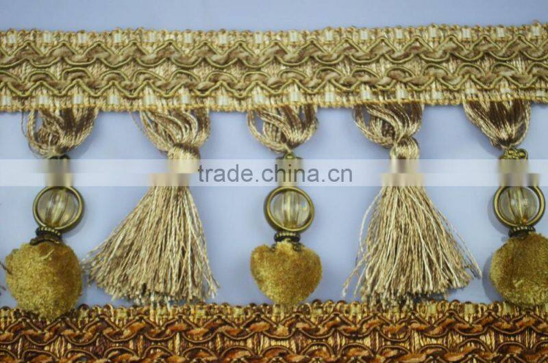 best sell fancy trimming beads tassel fringe curtain accessory,decorative tassels for curtains