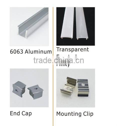 2015 coner shape SMD3528 transparent IP67 aluminium led profile