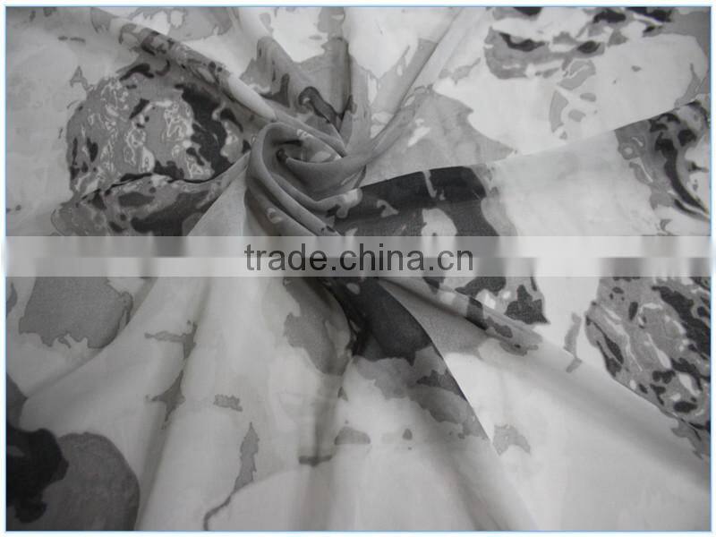 cashmere chinese ink painting print ITY chiffon fabric