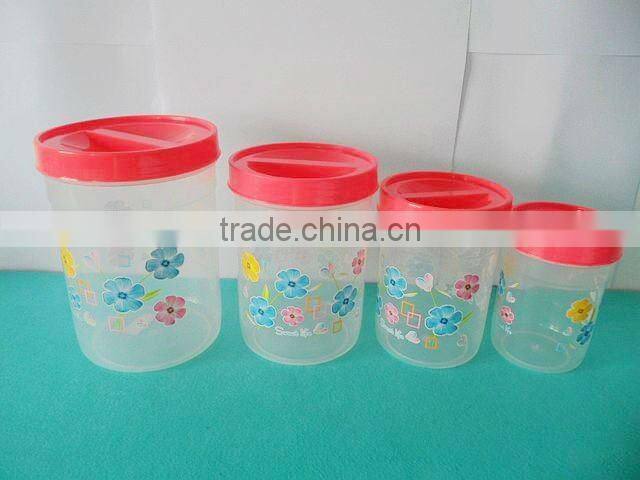 4pcs/set plastic PP candy canister set
