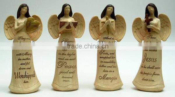 christmas decoration ceramic nativity in wing figurine