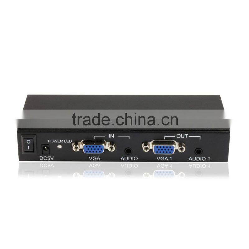 VGA Splitter 1x4 With Audio Distribute One VGA Source To Four VGA Displays with 3.5mm audio