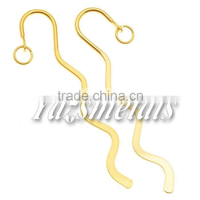 custom metal gold snake shaped etching bookmark