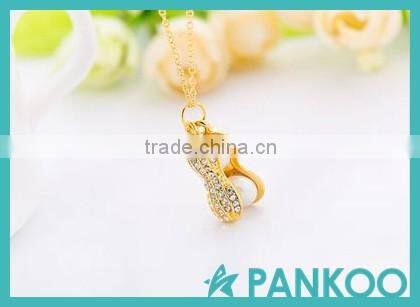 Top quality Fashionable Double Pearl Peanut Necklace Pendant 925 Sterling Silver
