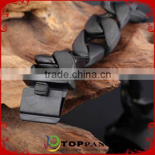 Fashion stainless steel chain jewelry plated gun black motorcyc chain bracelet stainless steel mess men chain bracelet for sale