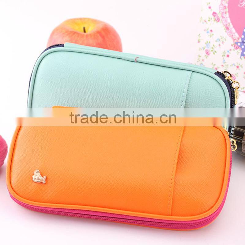 Candy Color Pencil CasePortable Multifunction Solid Color Pencil Box Pouch Fashion Pencil Bag Free Shipping