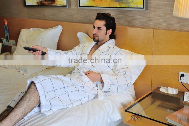 High Quality 100%Cotton Bathrobe ,Velour Cotton Pajamas
