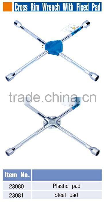 Cross Rim Wrench With Fixed Pad
