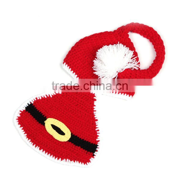 2015 latest Christmas outfit crochet baby photography props