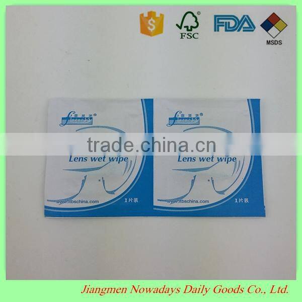 Hot and new glasses cleaning single wet wipes oem welcome