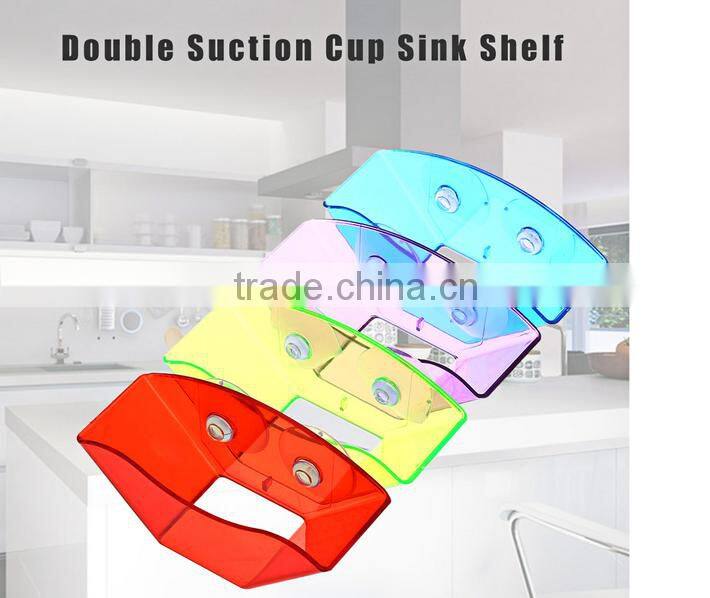 Double Suction Cup Sink Shelf Soap Sponge Drain Rack / Bath Kitchen Sucker Storage / storage rack Bathroom Shelves