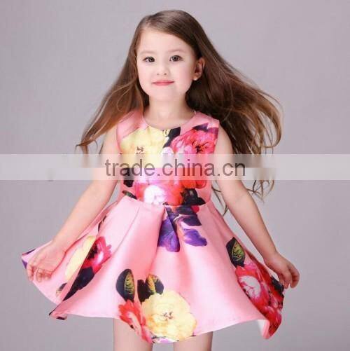2016 baby girls kids party wear dresses factory direct flower summer dresses for kids