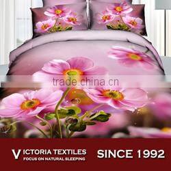 2015 NEW purple big flower cotton bedding quilt cover sets 3D