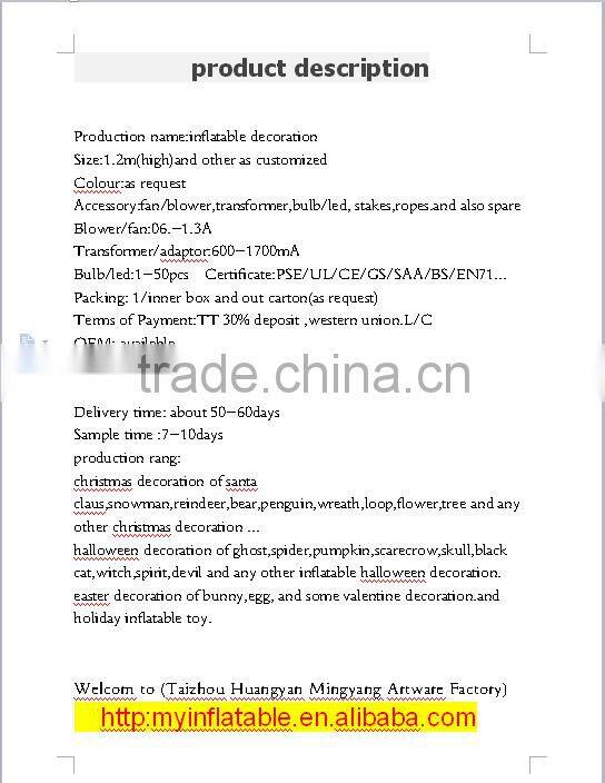 Motor inflatable christmas santa