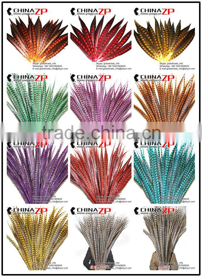 CHINAZP Factory Exporting Wholesale High Quality Dyed Orange Lady Amherst Pheasant Tail Feathers for DIY Decorations