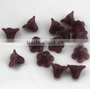 Glass Glass flower beads,necklace charms,coffe,10x10mm flower cone,findings for making jewelry