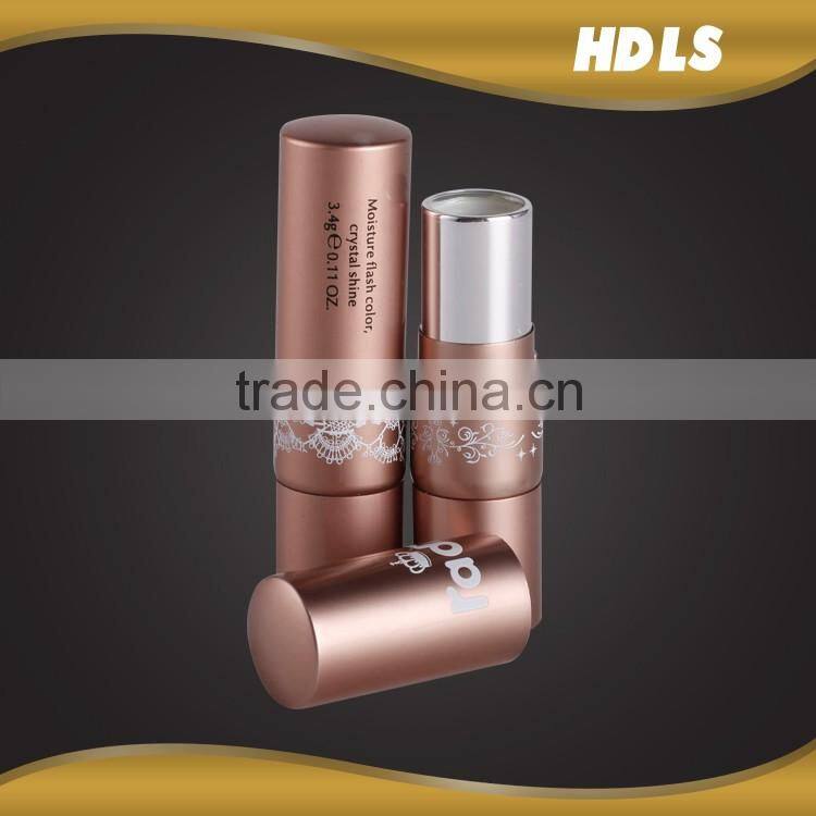 China supplier makeup packaging round aluminum empty lipstick case wholesale