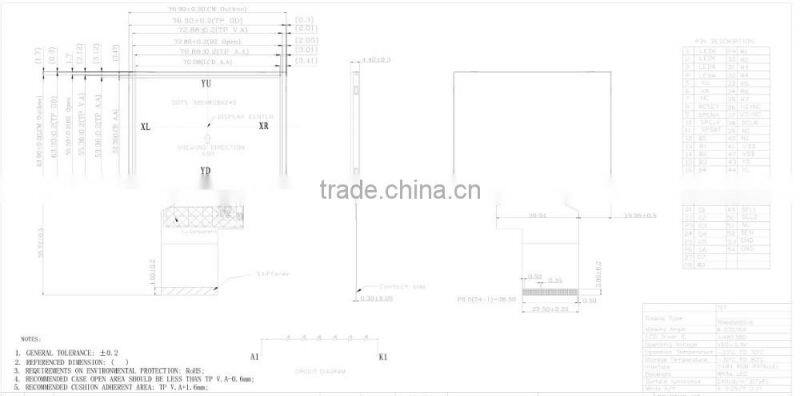 TFT LCD panel 3.5 Inch 320*240 lcd display