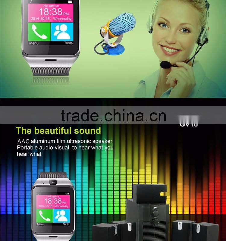 GV18 Smartwatch Bluetooth Sport Fitness Pedometer Camera Clock Bracelet Touch Screen Smart Watch Android Mobile Cell Phone