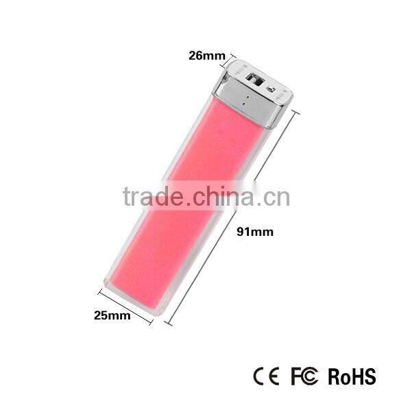 mini rechargeable 2600mah power bank of external battery
