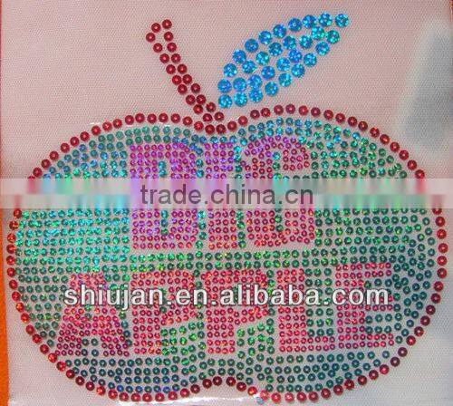 rhinestone motif embroidered mustache patch