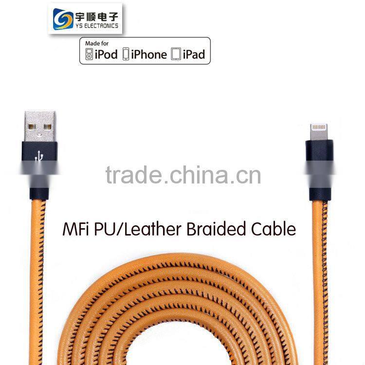 MFi USB Leather Charging And Sync Cable For iphone 6