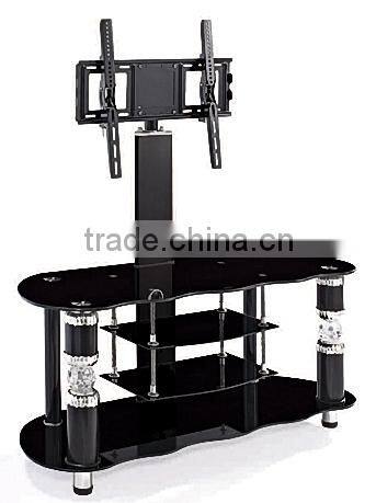 corner shelf glass tv stand