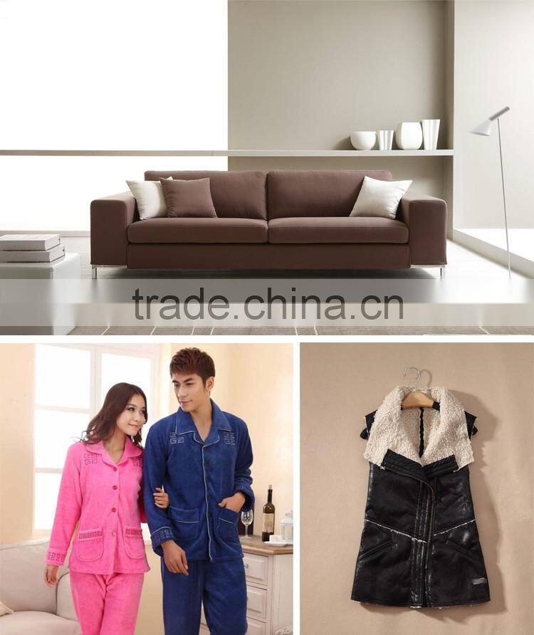 100% Polyester manufacture bonded composite plush fabric for sofa for home textile