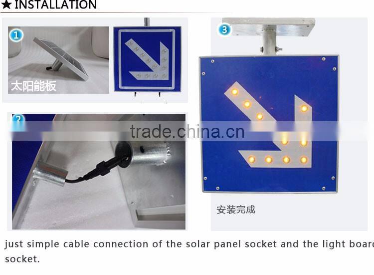 LED Manufacturer Solar Powered Keep Right Sign Road Safety Light Board