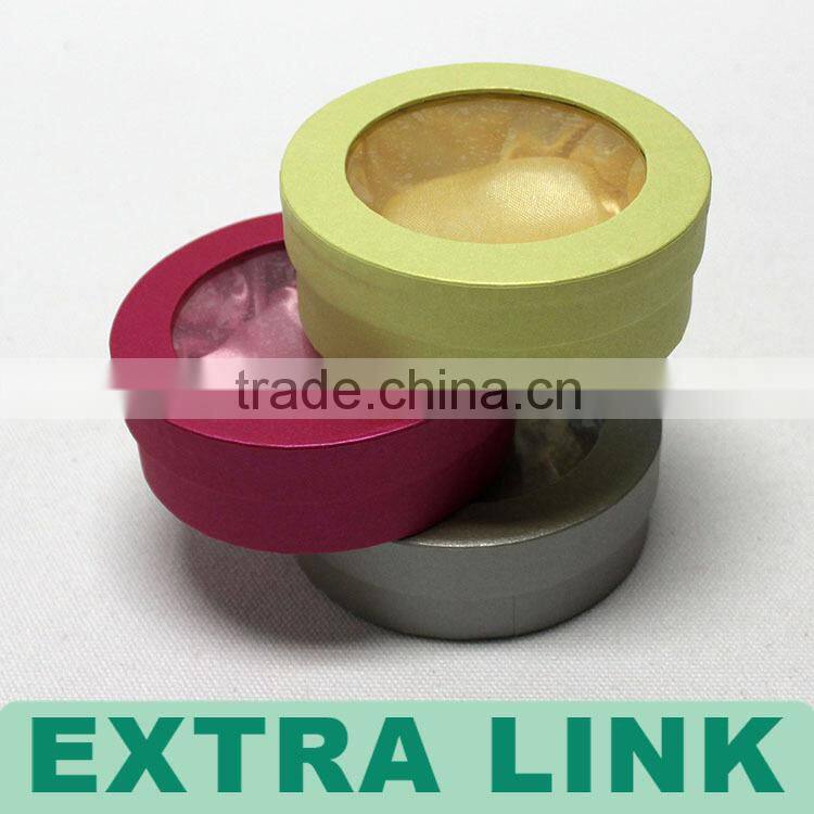 customized recycle Cheap high quality Bracelet round box with windows
