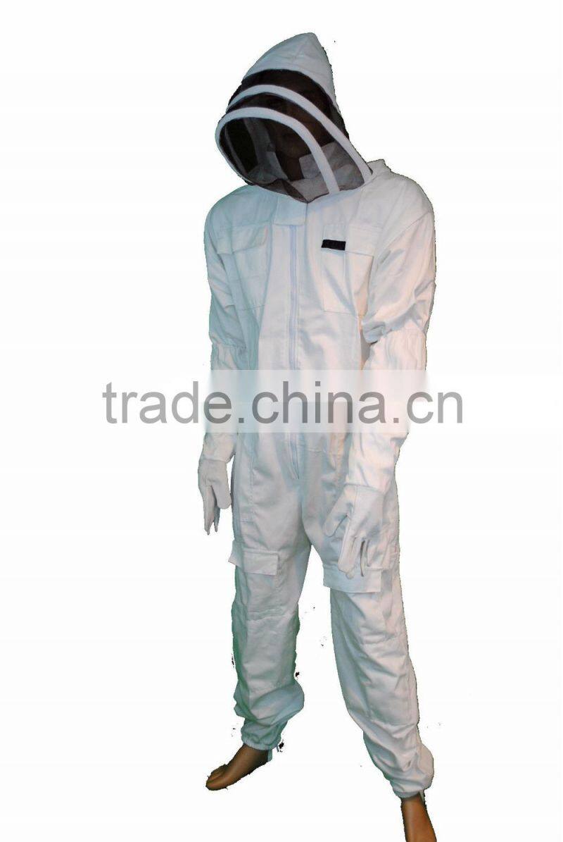 100% Cotton Beekeeping Equipment Bee Suit With Fencing Veil, Whole Body Sting Protective Suit