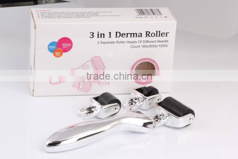 CE Approval titanium derma rolling Manufacturer skin roller system 3 IN 1 derma roller