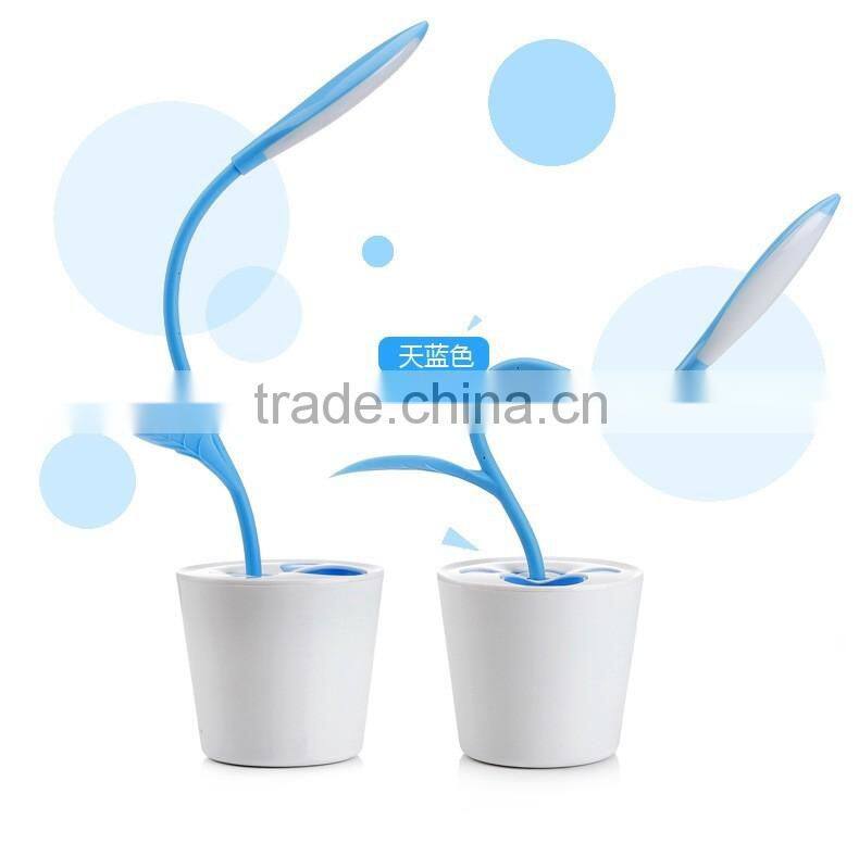 Modern Sapling Pen - holder Desk Light Lithium Battery Led Table Lamps with Touch Dimmer