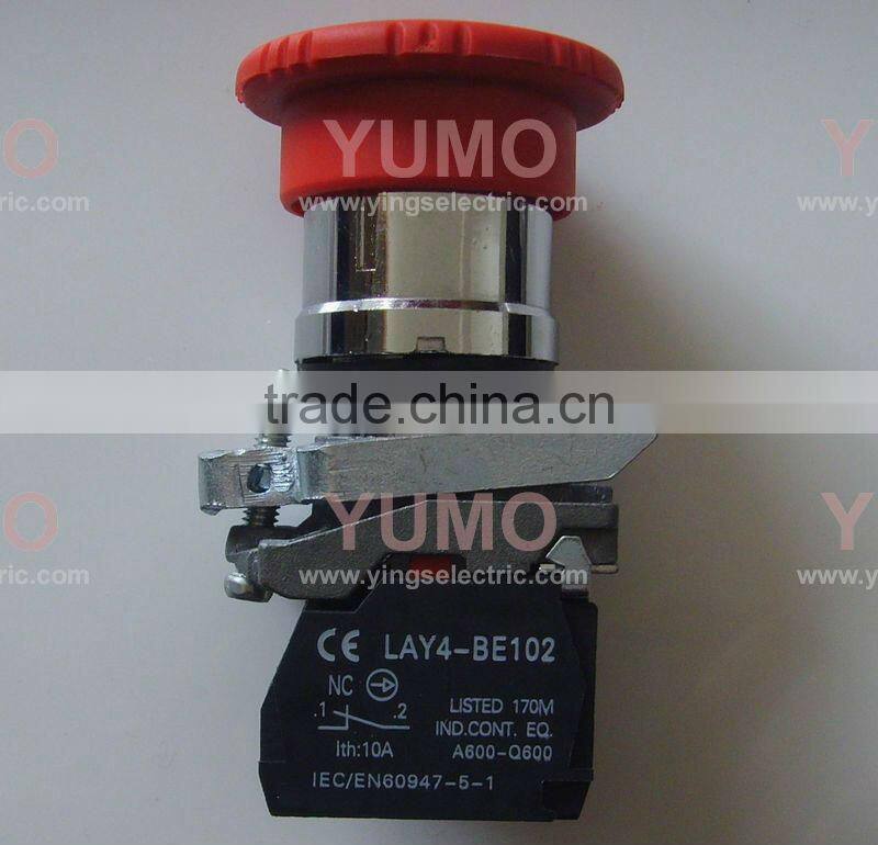 LAY4-BC42 RED NC mushroom head push button switch