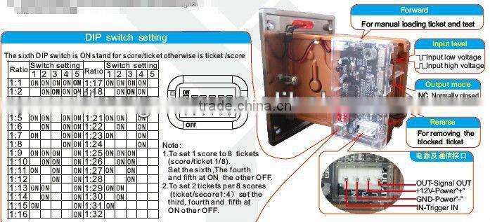 LK003AC Ticket dispenser used amusement boxing machine