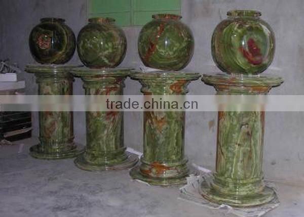 NATURAL DARK GREEN ONYX PEDESTALS