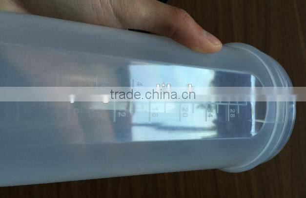 1000ml/34oz plastic protein shaker bottle with netting and compartment