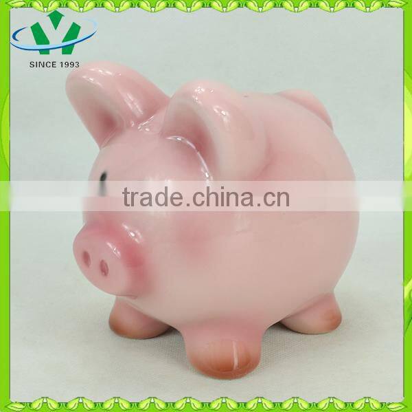 Cute ceramic pink pig piggy bank