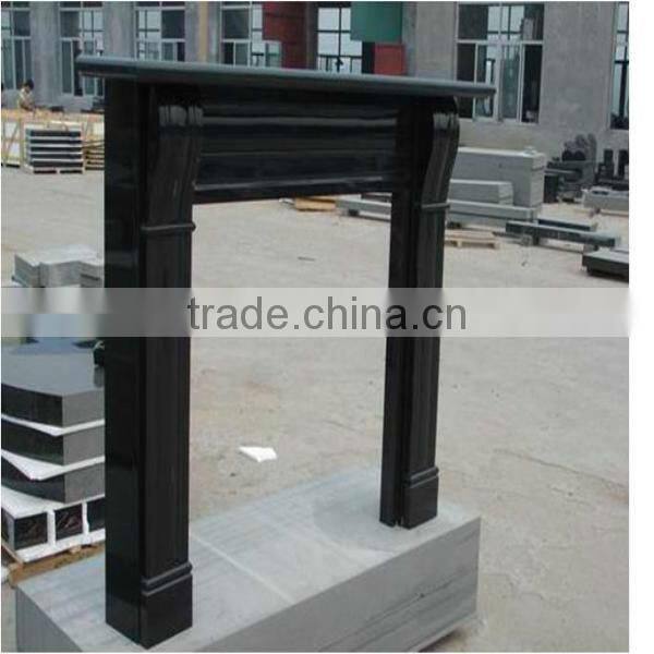 Polished China Black Granite Fireplace Mantel