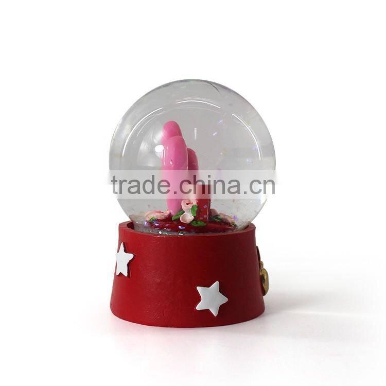 Double heart shape personalized snow globe