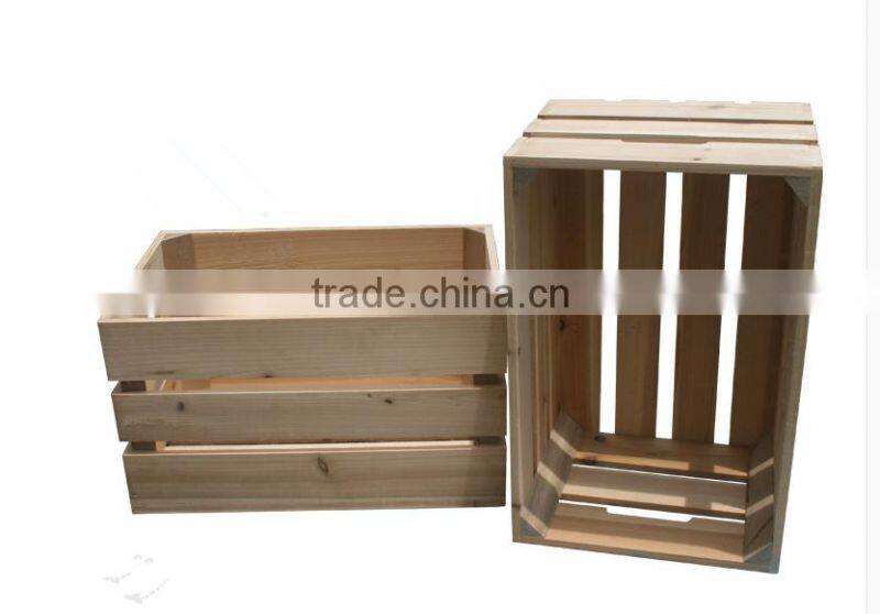 2016 hot sale wholesale factory price Natural Wood Box Fruit Crate Wooden Vegetable Crates / Storage