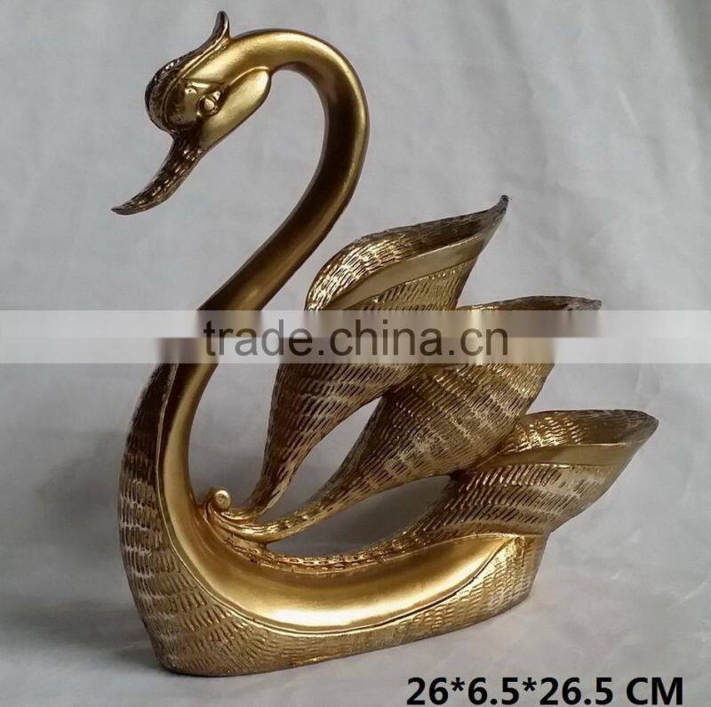 gold swan craft, polyresin swan crafts