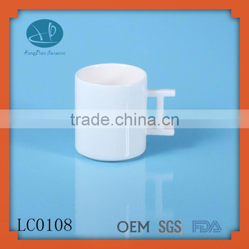 Espresso Cup,popular espresso cup with letter handle, ceramic stoneware beer mug with embossed letters