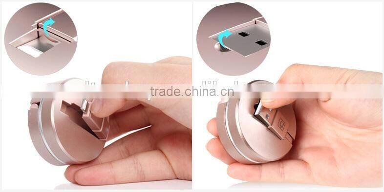 Hot Sale Hidden USB Data Cable Dual Universal Flexible USB Charging Cable For Iphone 5s/6/6s And Android Mobile Phones