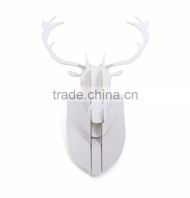indoor wall mounted wooden deer head decoration