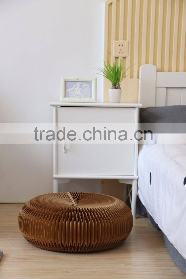 portable paper hassock recyclable paper futon ideal for living room Brown/White