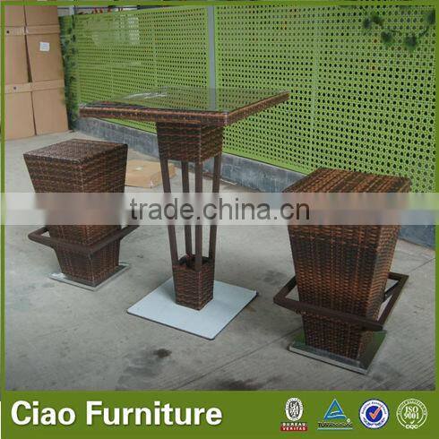 outdoor square artificial rattan bar table for salon