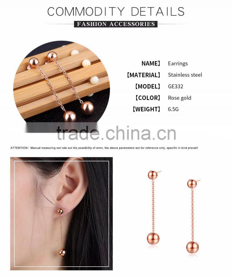 Simple Rose Gold Earring Designs for Women Tiny Long Chain Earrings Stainless Steel Earring